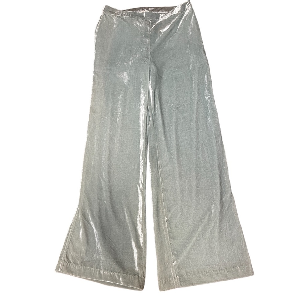Odd Molly Mint Green Velvet Wide Leg Pants